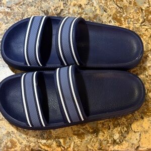 PINK Victoria's Secret Dark Blue Slide Sandals
